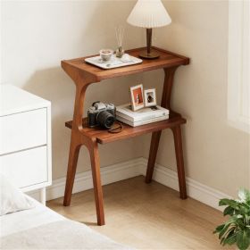 Coffee table with storage rack, two-story sofa side table, ideal for small spaces