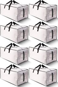 8 Pack Large Strong Moving Bags with Zippers & Carrying Handles  Water-Resistant