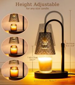 Candle Warmer Lamp Electric with Timer Candle Burner Lamp Shade Top Flameless Jar Height Adjustable