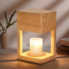 Candle Warmer Lamp Wood with Timer, Dimmable Electric Candle Lamp Warmer for Jar Candles, 2 * 35 Watt Bulb, Birthday Gifts for Mom