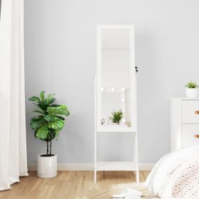 Mirror Jewelry Cabinet White Engineered wood Full Length