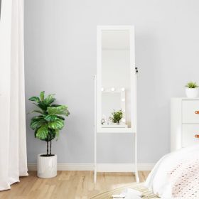 Mirror Jewelry Cabinet White Engineered wood, Glass, Fabric