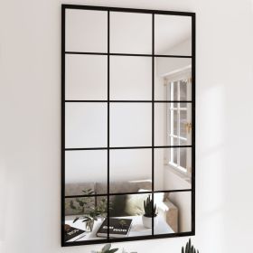 Mirror Black Metal, Glass 39.4x23.6 in Mirror Rectangular