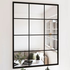 Mirror Black Metal, glass 31.5 x 23.6 in Simple Wall Mirror