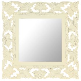 Mirror White Solid mango wood Decorative Inlays Mirror Square