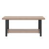 Modern furniture luxury simple style rectangular double-layer tea table wood steel light brown