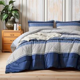2pcs duvet cover set twin (duvet cover*1+Pillowcase*1) Extremely diverse styles (Style: Blue&white stripes)