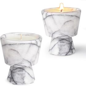 Scented Luxury Candle in Handmade Marble Container |1 Set | Soy Wax | Non-Toxic | Reusable Stone Jar | Story of Stone | Distinctive Gift. Natural (Color: Fressia&Marble container)