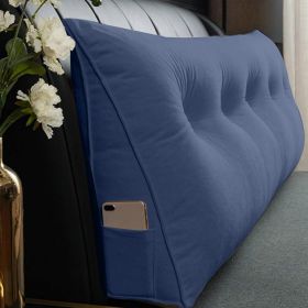 Triangle Reading Cushion with a button- 200*50*20cm (Color: Blue)