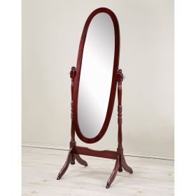 Traditional Queen Anna Style Floor Cheval Mirror (Color: Cherry)