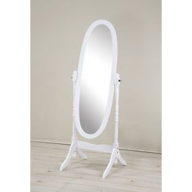 Traditional Queen Anna Style Floor Cheval Mirror (Color: White)